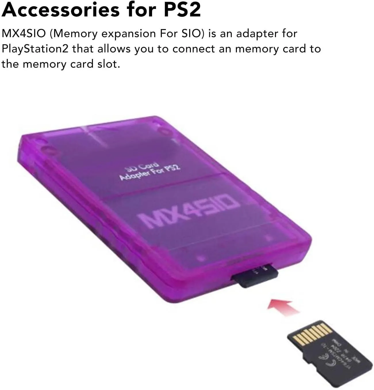 MX4SIO SIO2SD SD Card Adapter for PS2, Memory Card Expansion for SIO Replacement Memory Card Reader for PS2 Fat Console()