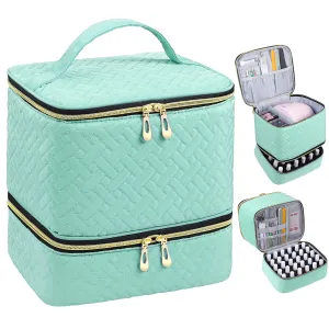 Nail Polish Carrying Case Bag-Holds 30 Bottles, Double-Layer Nail Polish Storage and Nail Dryer Case