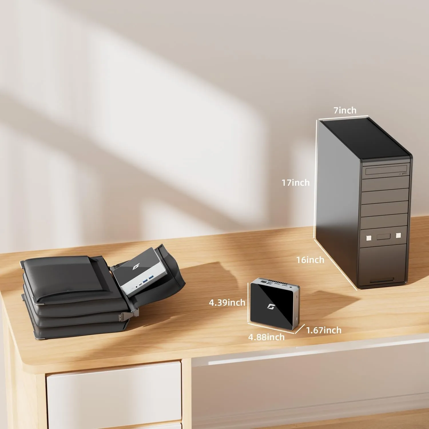 Nano A1 Ubuntu Linux Mini PC, Intel 12th Alder Lake N100 (up to 3.4GHz), Linux Computer 16GB DDR4 RAM 512GB PCIe SSD, Mini Desktop USB C Support 4K Dual Display/WiFi 6/BT5.2/RJ45/VESA