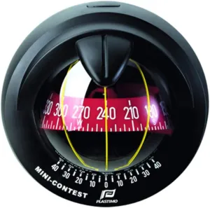 NAUTOS 65742 - Mini Contest Compass - Black Bezel - Red Card