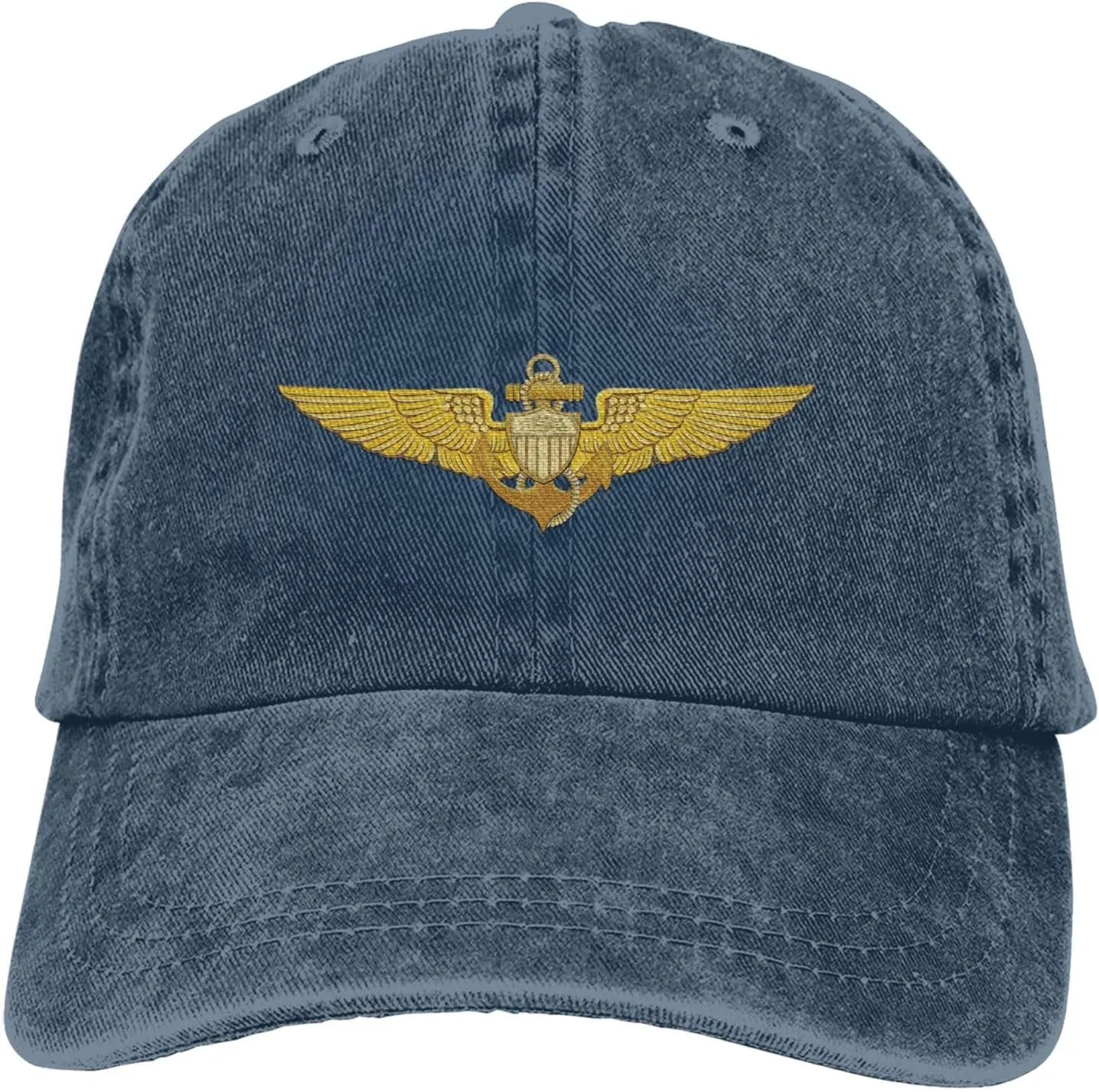 Naval Aviator Pilot Wings Vintage Wash Denim Baseball Cap