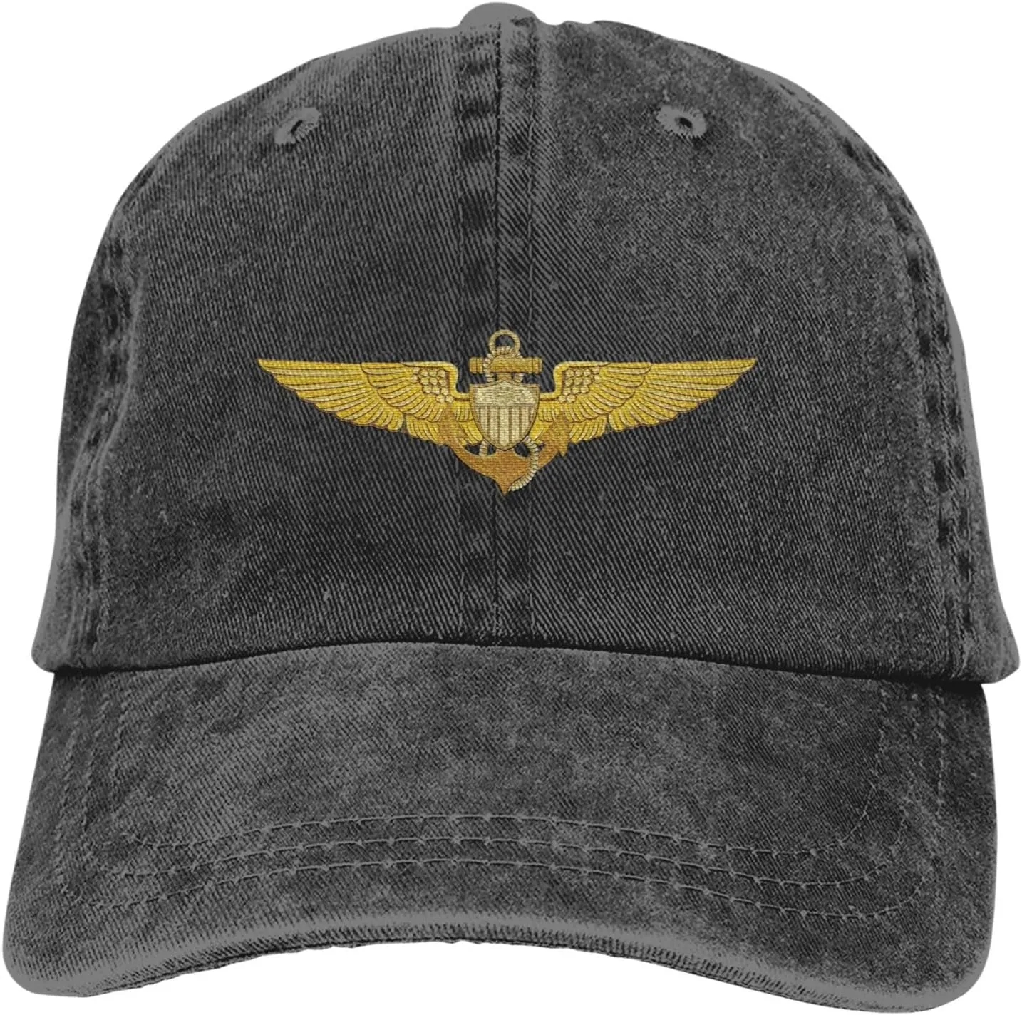 Naval Aviator Pilot Wings Vintage Wash Denim Baseball Cap