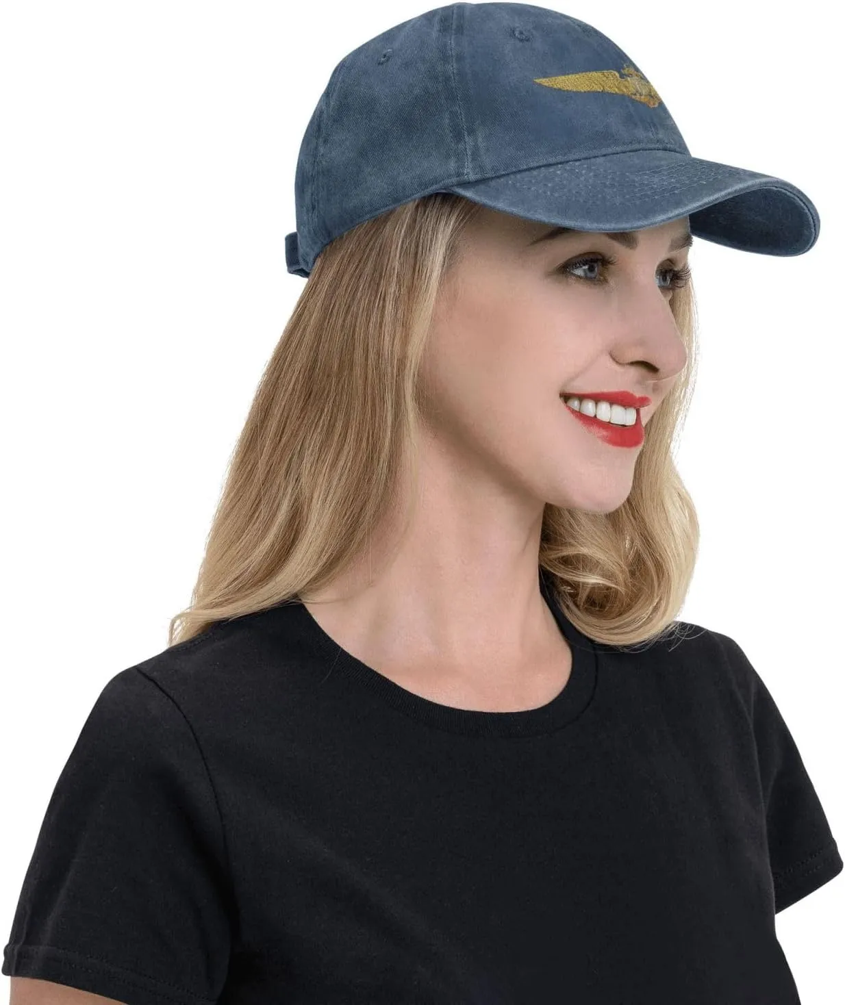 Naval Aviator Pilot Wings Vintage Wash Denim Baseball Cap