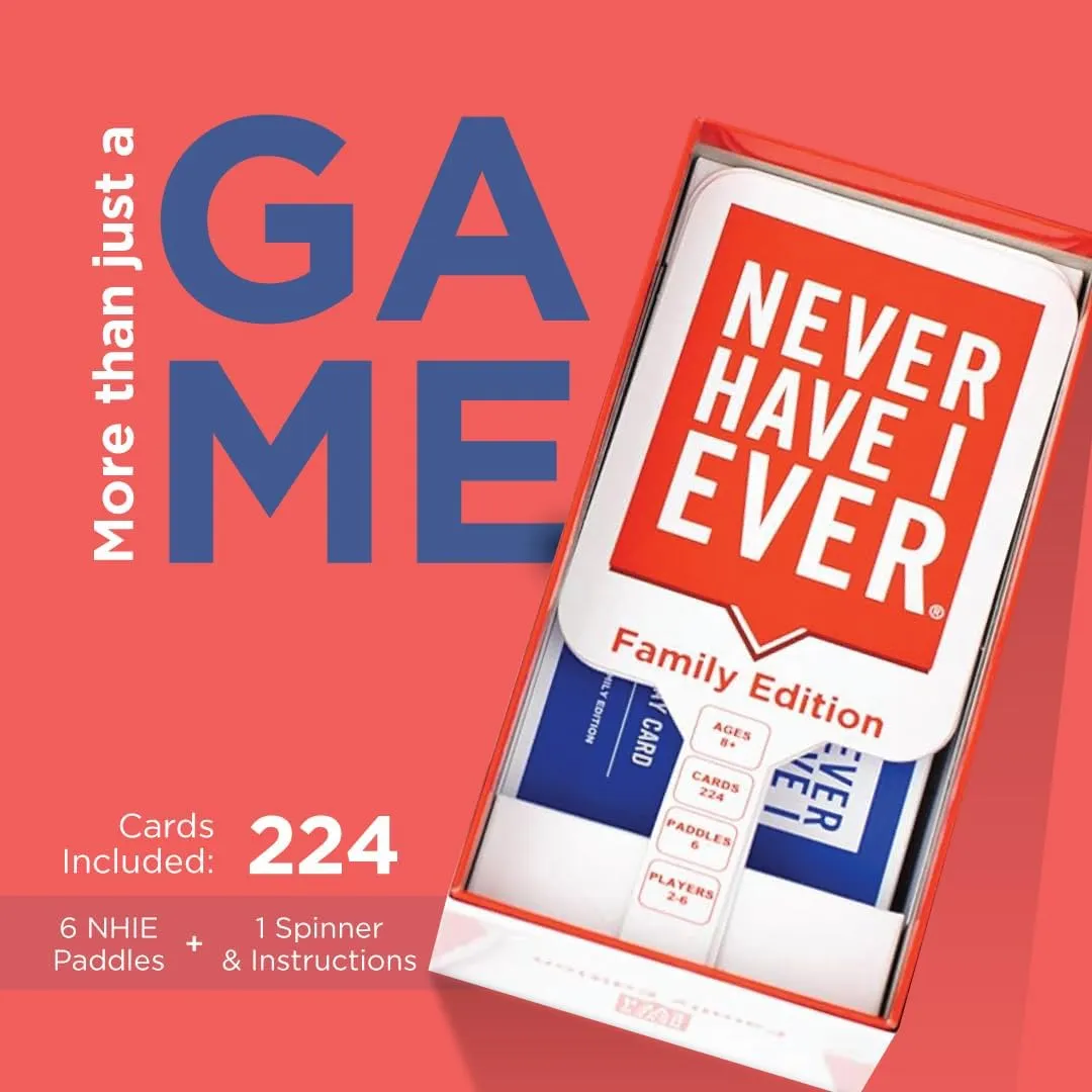 Never Have I Ever Card Game - Family Edition Volume 2, Includes Fun, Engaging Prompts for Interactive Family Game Nights, Vacations, Family Reunions, Sleepover Parties, and Icebreakers, Ages 8 
