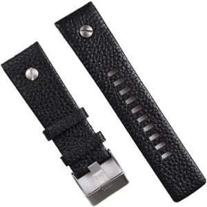 New 22 24 26 28mm Rivet Lychee Texture Genuine Leather Watchband For DIESEL Black Brown Watch Strap Wrist Bracelet Pin Buckle