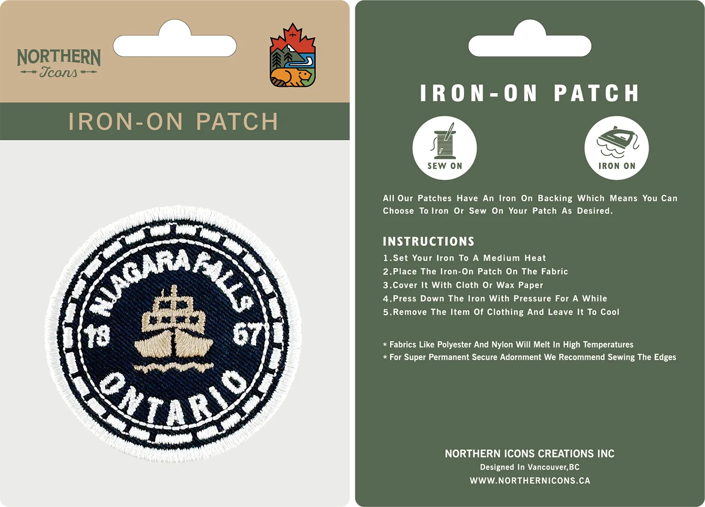 Niagara Falls iron-on embroidery patch