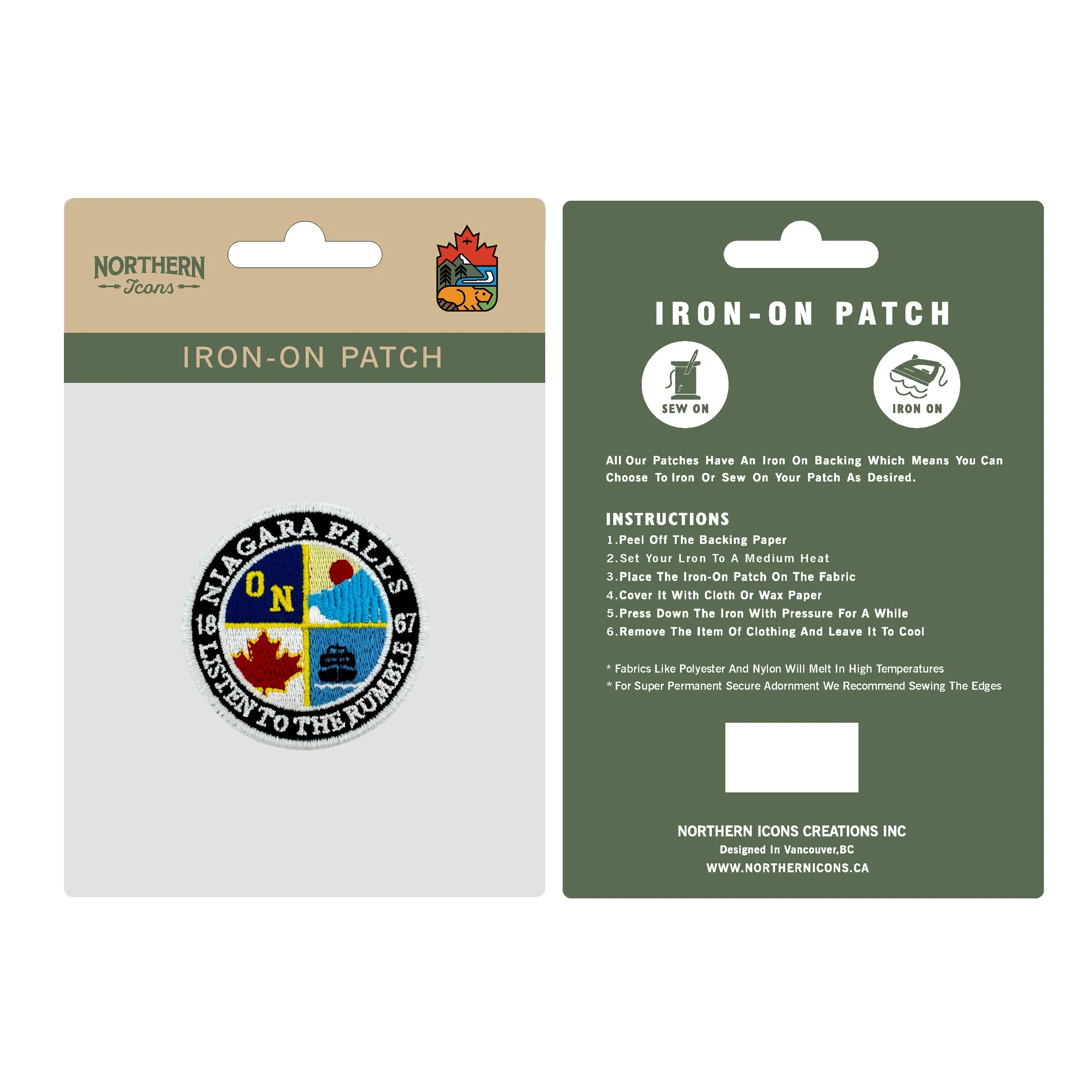 Niagara Falls iron-on embroidery patch