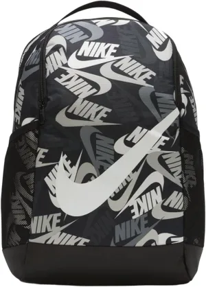 NIKE SPORTSWEAR BRASILIA BACKPACK CU8962-010 18L Black/Glossy White, 18 x 12 x 5 in, Black/Glossy White, 45 x 30 x 12 cm