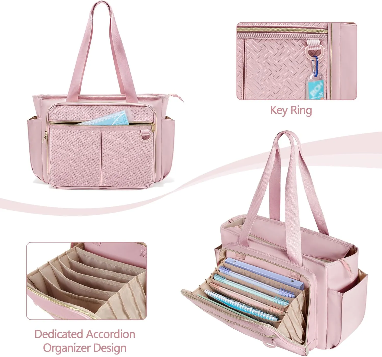 Nurse Tote Bag for Women, Nursing Clinical Bag - Accordion File Organizer, Nurse Work Bag for Home Healthcare