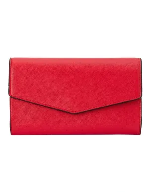 OLGA BERG NIC Hardware Trim Red Envelope Clutch
