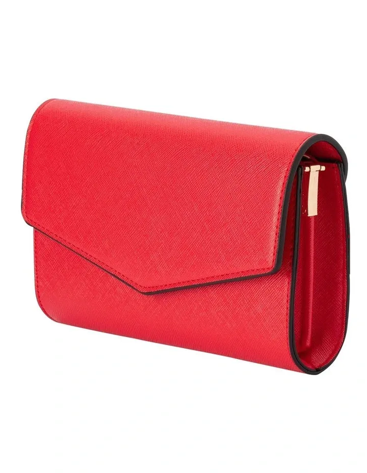 OLGA BERG NIC Hardware Trim Red Envelope Clutch
