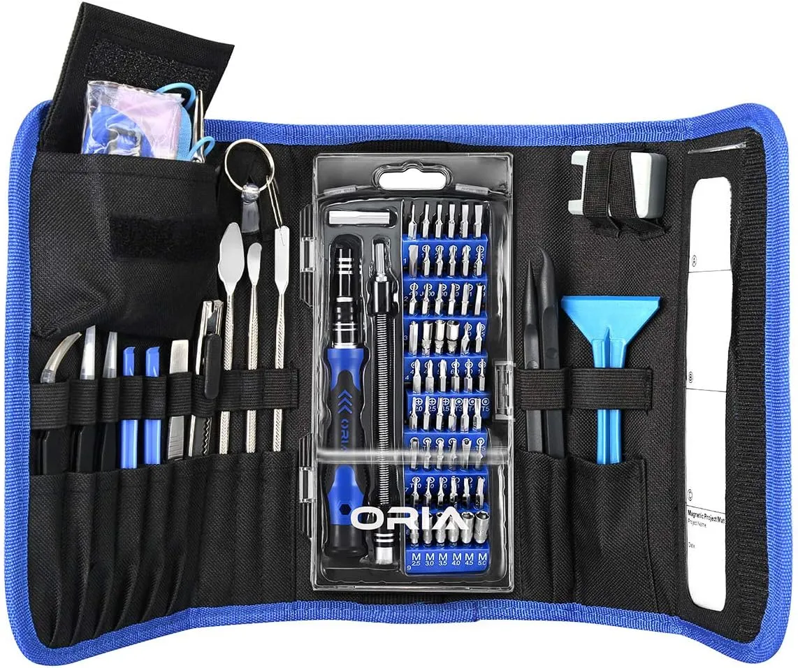ORIA Precision Screwdriver Set, 86 in 1 Screwdriver Repair Tool Kit, Screwdriver Kit with Portable Bag for Game Console, Tablet, PC, Smartphone, Other Electronics, Blue