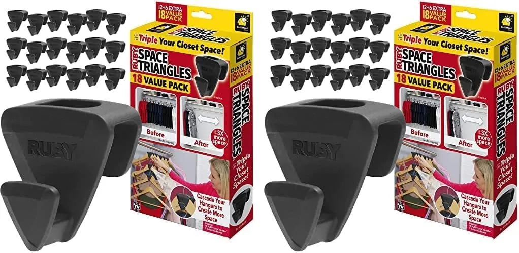 Original AS-SEEN-ON-TV, Ultra- Premium Hanger Hooks Triple Closet Space 36 PC (2 Packs of 18)
