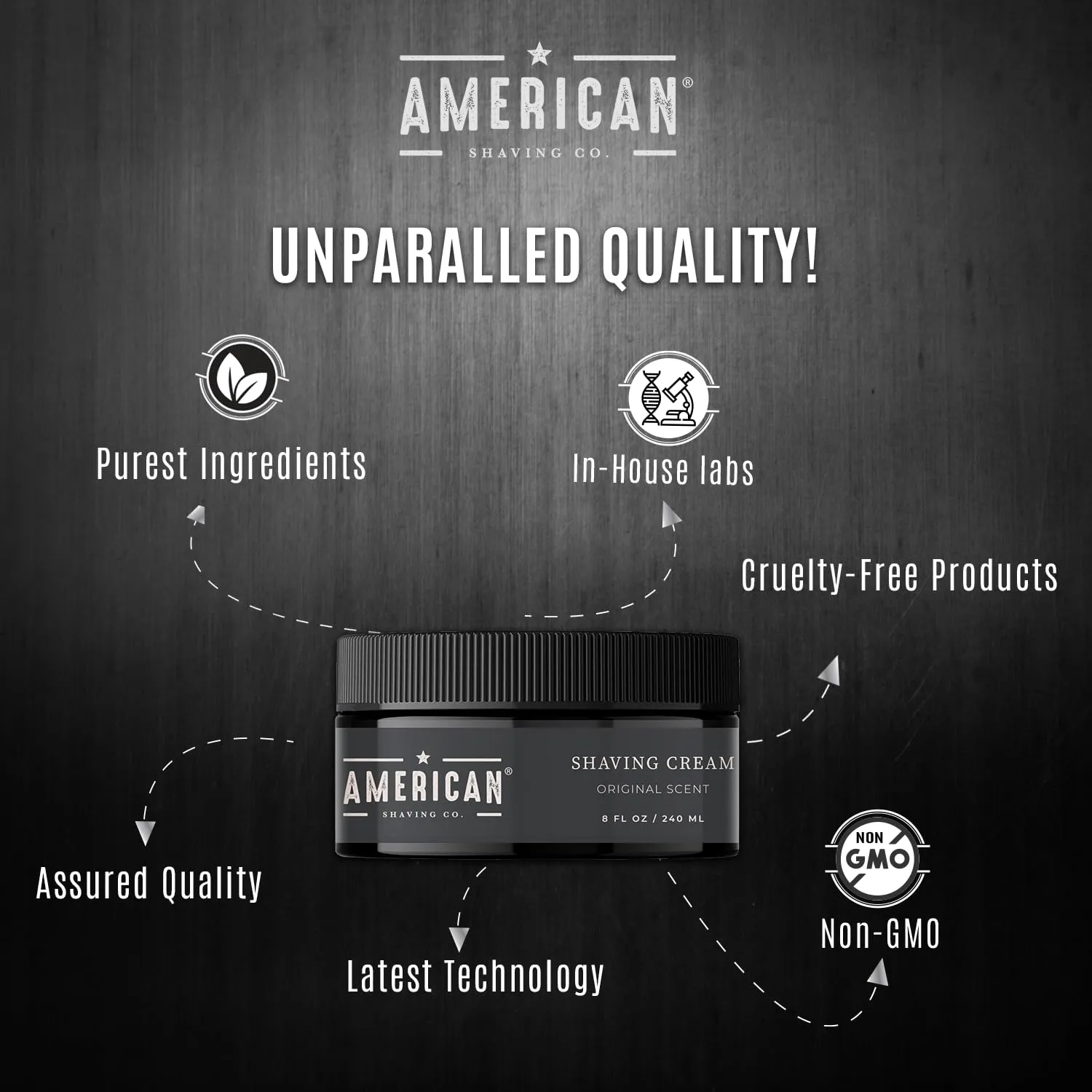 Original Scent Shaving Cream For Men 8 Oz, Made in USA, Easy Application, Quality Potent Ingredients, Non-GMO, GMP Certified, Cruelty-Free Products