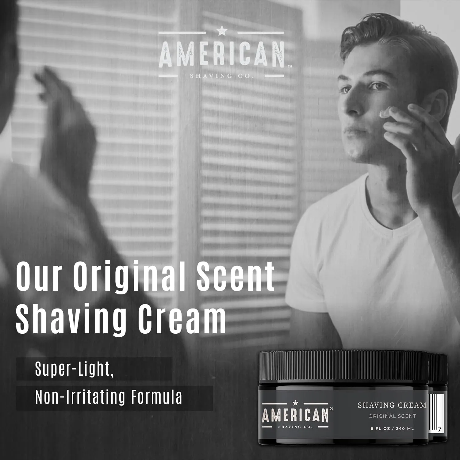 Original Scent Shaving Cream For Men 8 Oz, Made in USA, Easy Application, Quality Potent Ingredients, Non-GMO, GMP Certified, Cruelty-Free Products