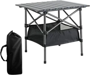 Outdoor Compact Folding Table, Sturdy Aluminum Camping Table with Storage Bag, Carry Bag Included; Great for Camping, Tailgating, Grilling, & More