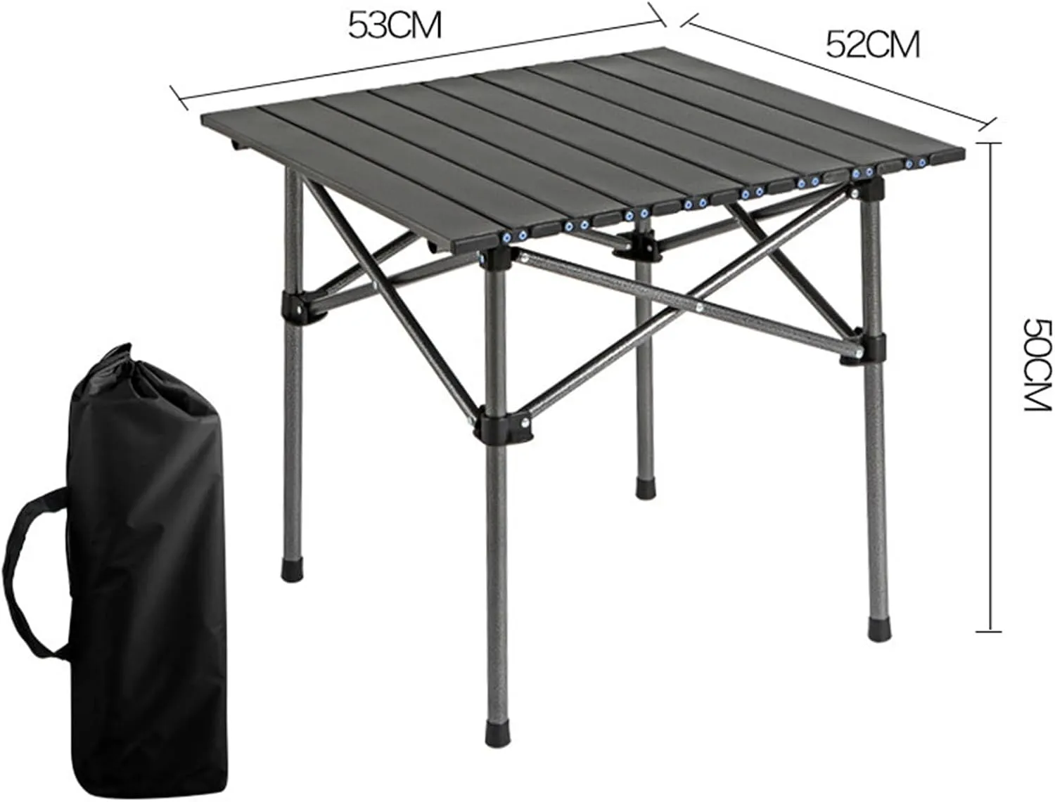 Outdoor Compact Folding Table, Sturdy Aluminum Camping Table with Storage Bag, Carry Bag Included; Great for Camping, Tailgating, Grilling, & More