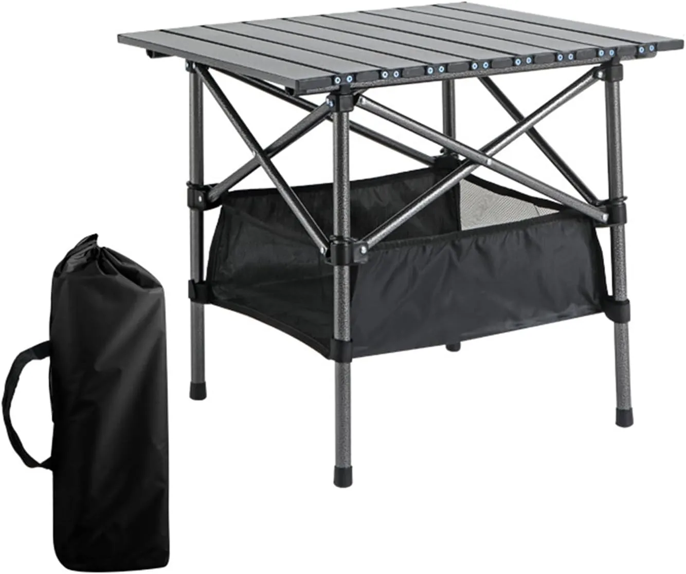 Outdoor Compact Folding Table, Sturdy Aluminum Camping Table with Storage Bag, Carry Bag Included; Great for Camping, Tailgating, Grilling, & More