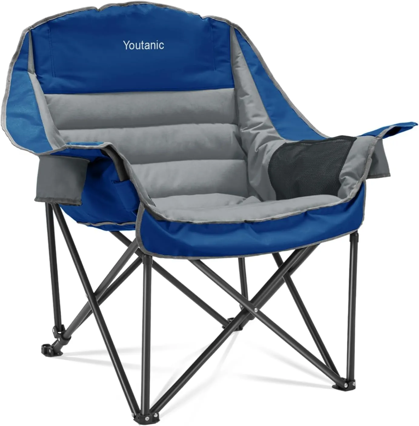 Oversized Camping Chair, Portable Folding Camping Chairs with Side Pocket, Cup Holder and Carry Bag, Heavy Duty Outdoor Camping Chairs for Adults, Fishing, Sports, Trip, up to 400lbs, Style 6