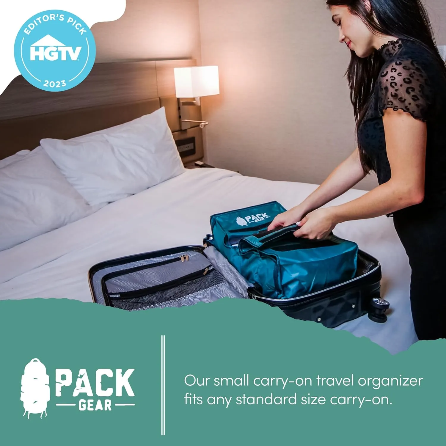 Pack Gear Hanging Luggage Organizer - Our Carry On Closet Insert Fits inside easily - Our Hanging Luggage Organizer Uses Velcro to Allow Instant Access to your Clothes (Mesh Green, Carry-On Size)