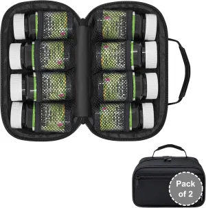 Pack of 2 - Small Pill Bottle Organizer for Travel, Medicine Bag, Carrier for Prescription Medications