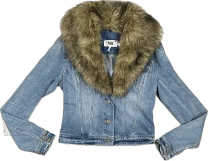 Paige Denim Detachable Fur Collar Denim Jacket  - Size S