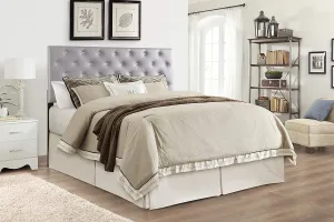 Panel Headboard, Adjustable Height, Faux Leather- Light Grey - Glory Furniture Super Nova G0134-FHB