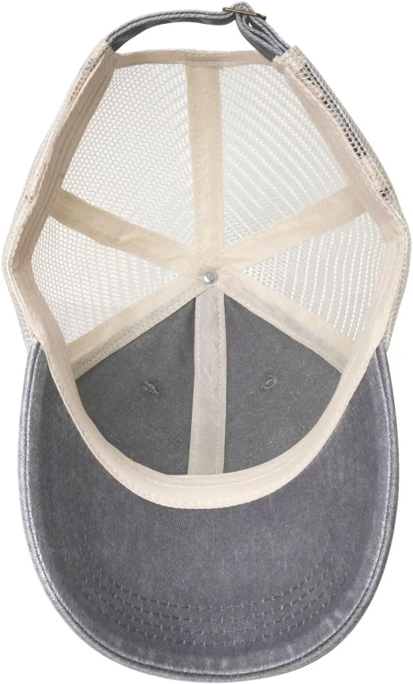 Pasture at Sundown in Orange Sunny Beams Printed Cowboy Mesh Baseball Cap â€” Adjustable mesh