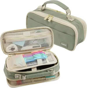 Pencil Case, Large Capacity Pencil Case Organizer; Double Zipper Storage Bag; Big Pencil Pouch for College School Office Teen Girl Boy Men Women Adult