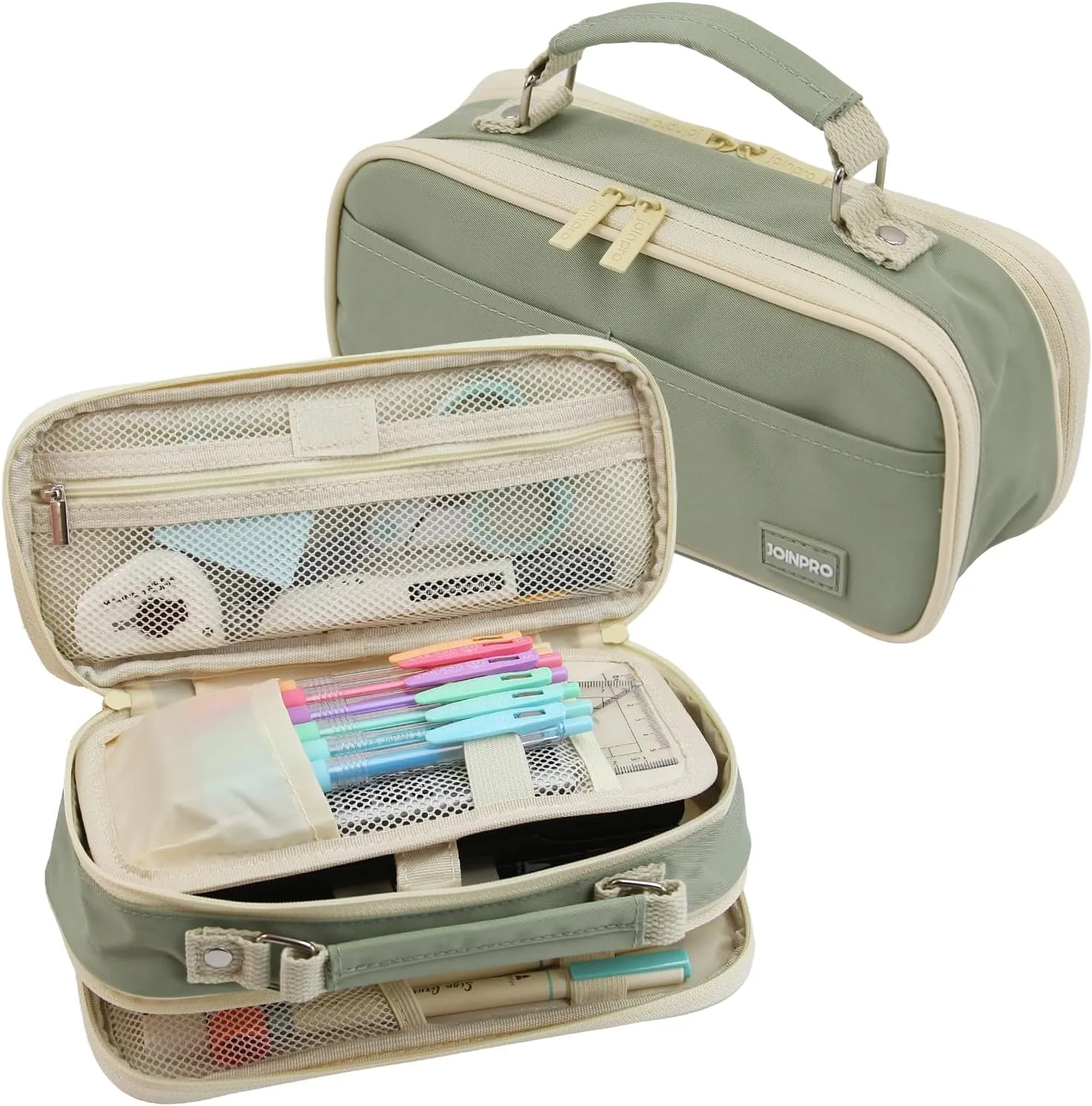 Pencil Case, Large Capacity Pencil Case Organizer; Double Zipper Storage Bag; Big Pencil Pouch for College School Office Teen Girl Boy Men Women Adult