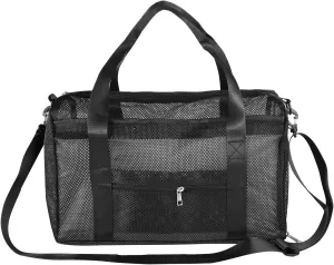 PENINSULA LOVE Large Mesh Duffle Bag Beach Tote Portable Travel Handbag Foldable Hobo Bag Vacation Storage Organizer