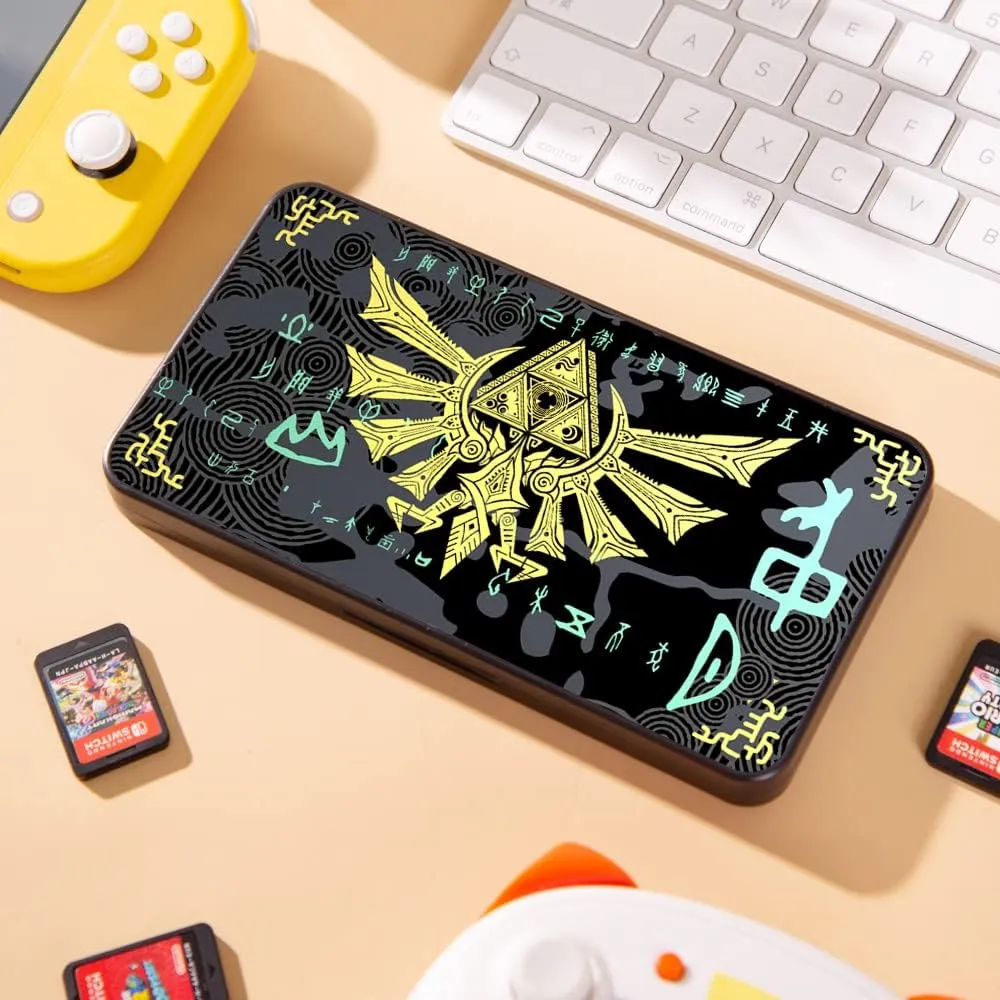 PERFECTSIGHT Switch Game Case Compatible with Nintendo Switch/Switch OLED/Switch Lite, Switch Game Holder Cartridge Case with 24 Game & 48 Micro SD Cards Storage for Zelda Fans - Tears of Kingdom