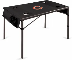 PICNIC TIME NFL New Orleans Saints Travel Table Portable Folding Table, Camping Table, Outdoor Table with Carry Bag, (Black)