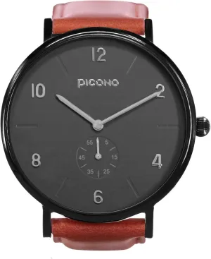 PICONO Classic Metal Series - Multi Dial Water Resistant Analog Quartz Watch - No. CE-9002 Black