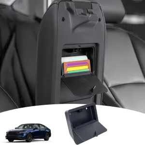 PIMCAR Center Console Hidden Organizer for 2025 2024 2023 Honda Accord LX EX Sport EX-L Sport-L Touring Hybrid Armrest Box Secret Compartment One-Touch Hidden Storage Accessories