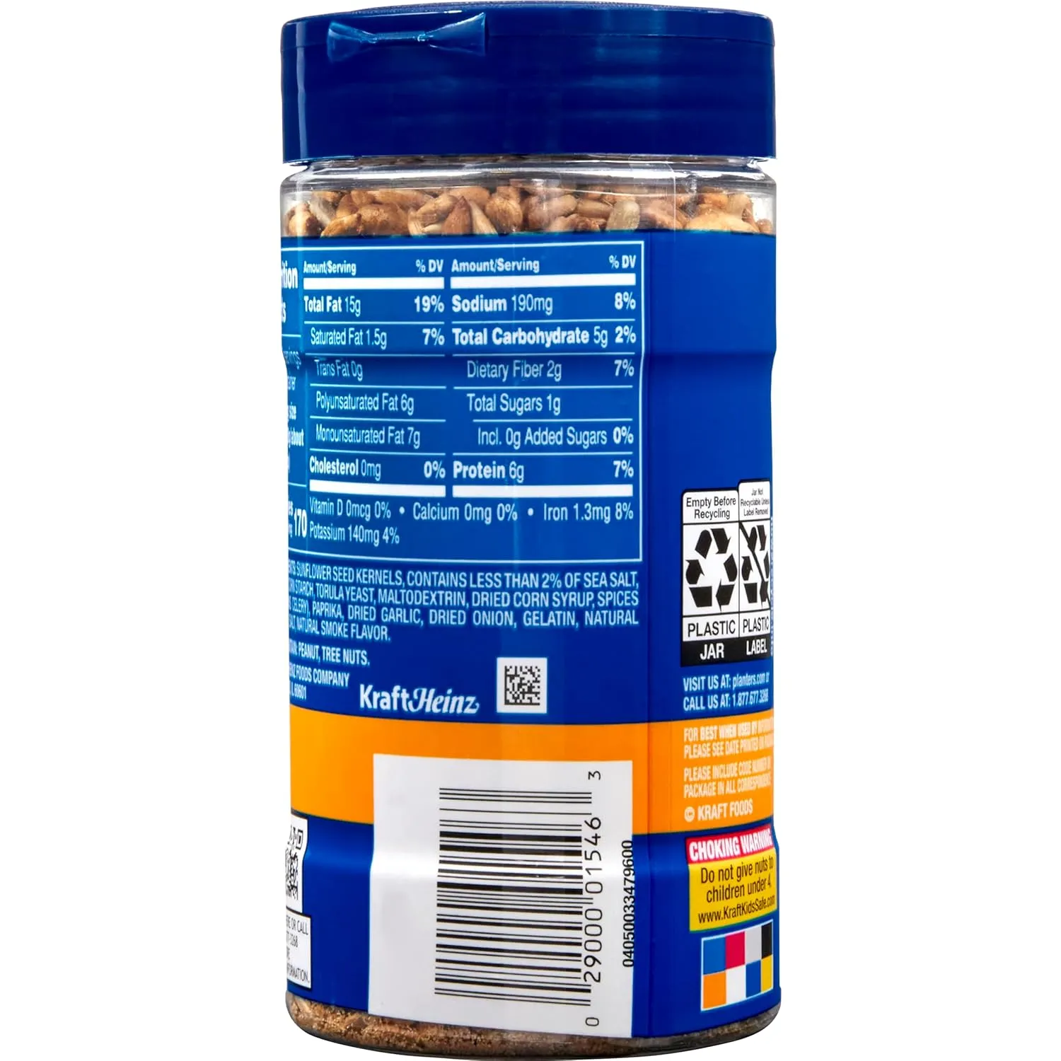 PLANTERS Pop & Pour Dry Roasted Sunflower Kernels 5.85 oz Jar (Pack of 12) - Portable Snack for Easy Snacking - Alternative to Sunflower Seeds - Great After School Snack or Movie Snacks - Kosher