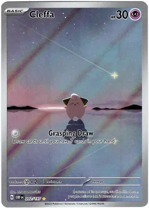 Pokemon - Cleffa 202/197 - Obsidian Flames - Illustration Rare - Holo Foil Full Art