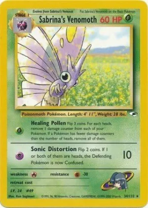Pokemon - Sabrina39;s Venomoth (34/132) - Gym Heroes