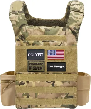 POLYFIT (Fortify) Weighted Vest for Strength and Endurance Training, Rucking, Fitness Workouts, Running, WODs