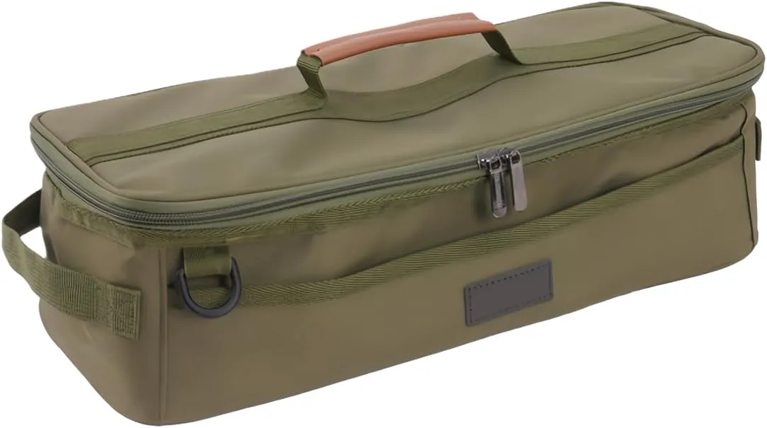 Portable Cutlery Storage Bag, Camping Travel Cooking Utensils Organizer Travel Bag, Hanging Cutlery Organizer (Green), 42*17*12cm