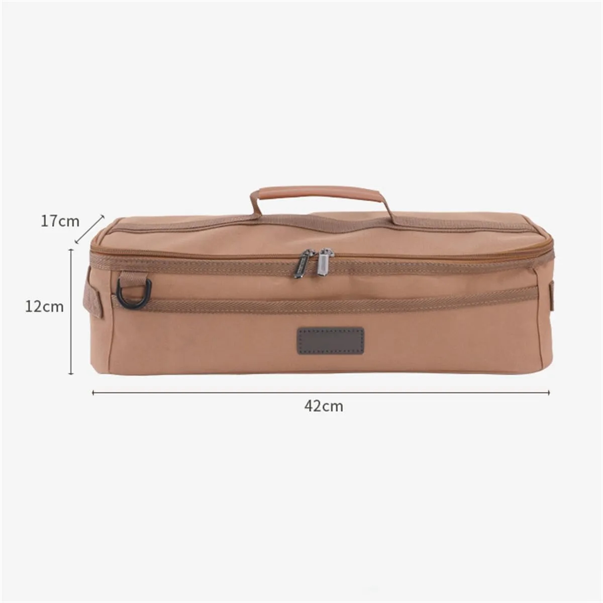 Portable Cutlery Storage Bag, Camping Travel Cooking Utensils Organizer Travel Bag, Hanging Cutlery Organizer (Khaki), 42*17*12cm