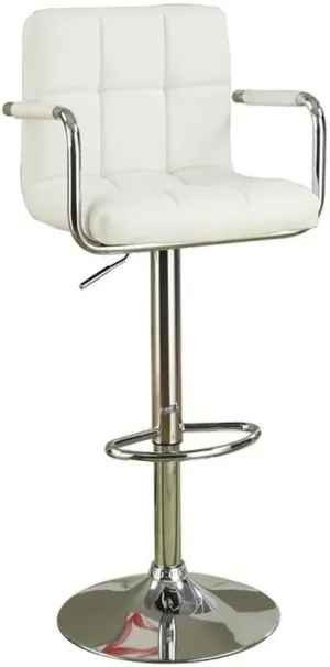 Poundex 2 Piece PU Tufted L Shape Barstool Set, White