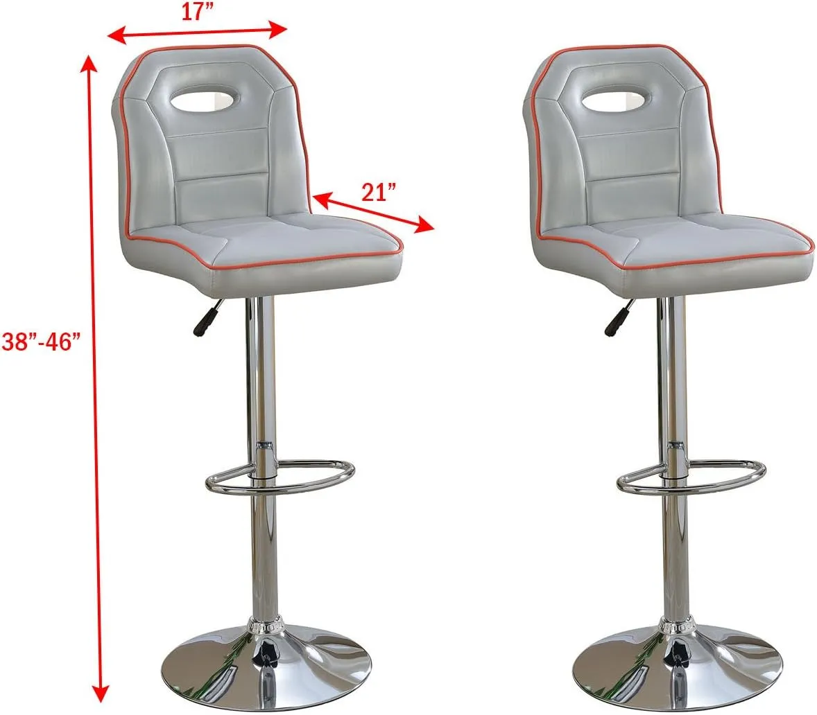 Poundex Bobkona Earson Barstools Grey