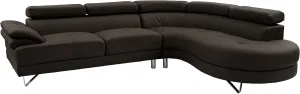 Poundex F6984 Bobkona Isidro Faux Leather sectional