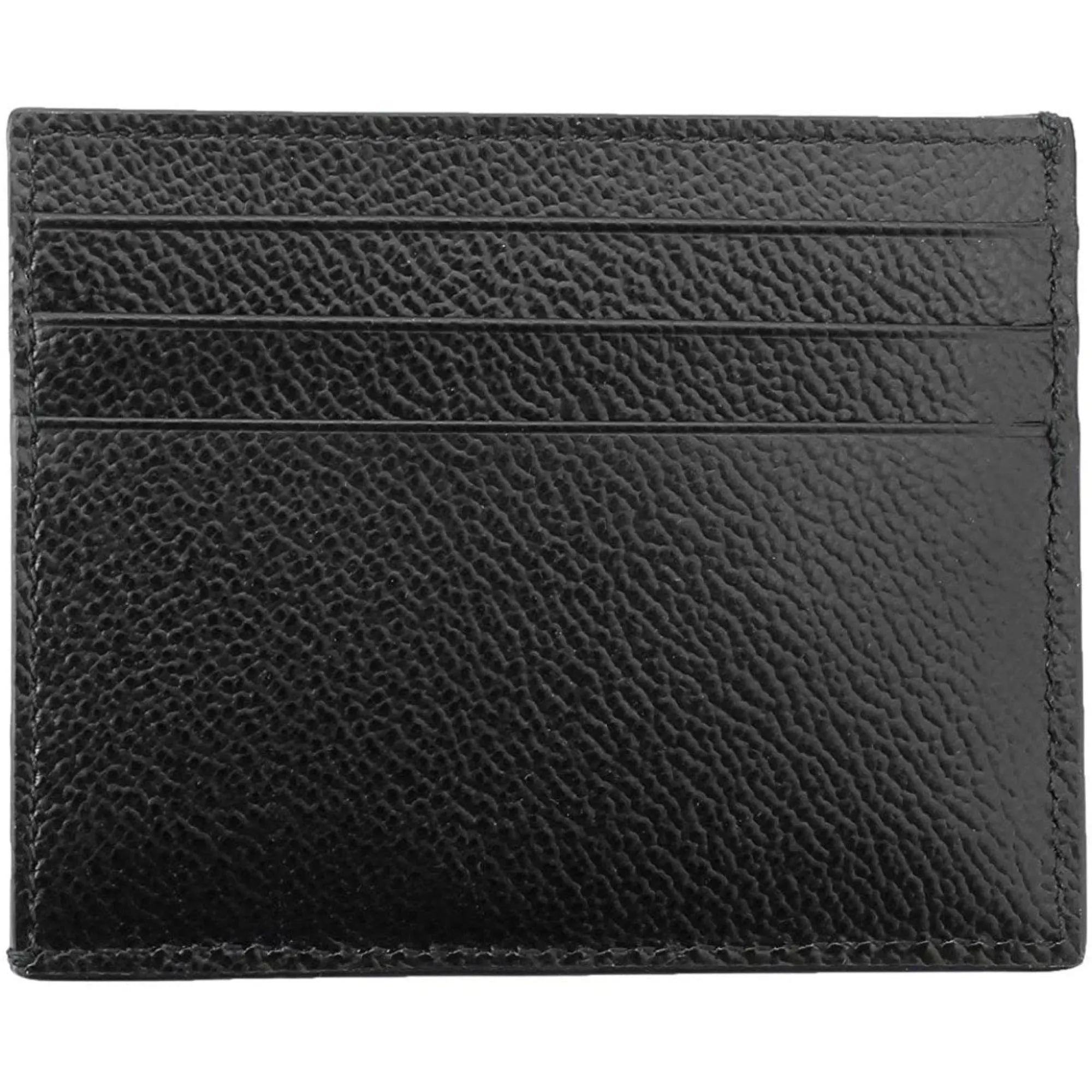 Prada Nero Black Vitello Leather Card Holder Triangle Logo