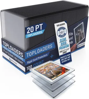 Premium Seamless 20PT - 360PT Thick Top Loaders for Cards | Top Loader Card Holder, Baseball Card Sleeves Hard Plastic, Hard Trading Cards Sleeves, TCG Sports Sleeve Hards, Toploader Clear Plastic.