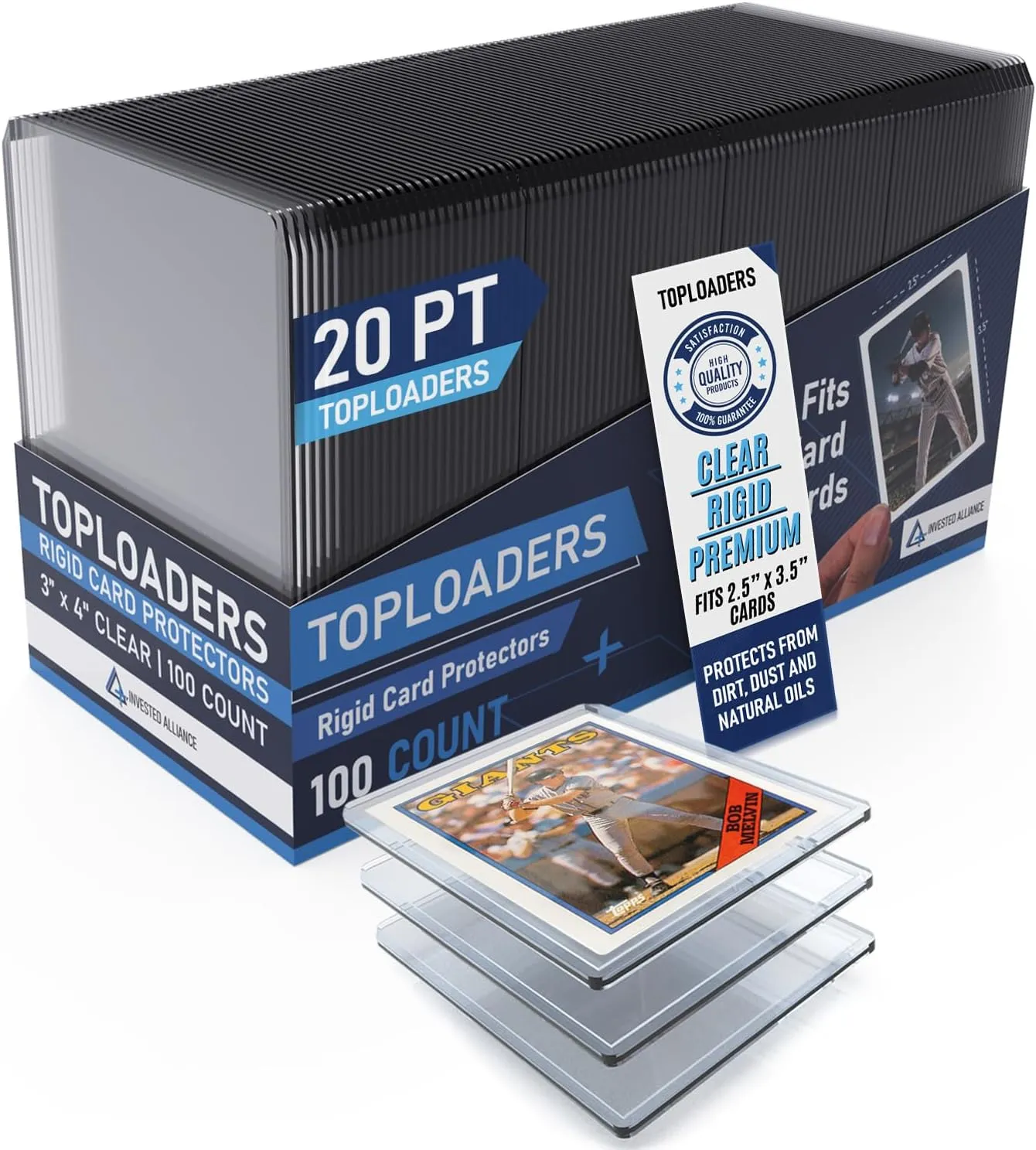 Premium Seamless 20PT - 360PT Thick Top Loaders for Cards | Top Loader Card Holder, Baseball Card Sleeves Hard Plastic, Hard Trading Cards Sleeves, TCG Sports Sleeve Hards, Toploader Clear Plastic.