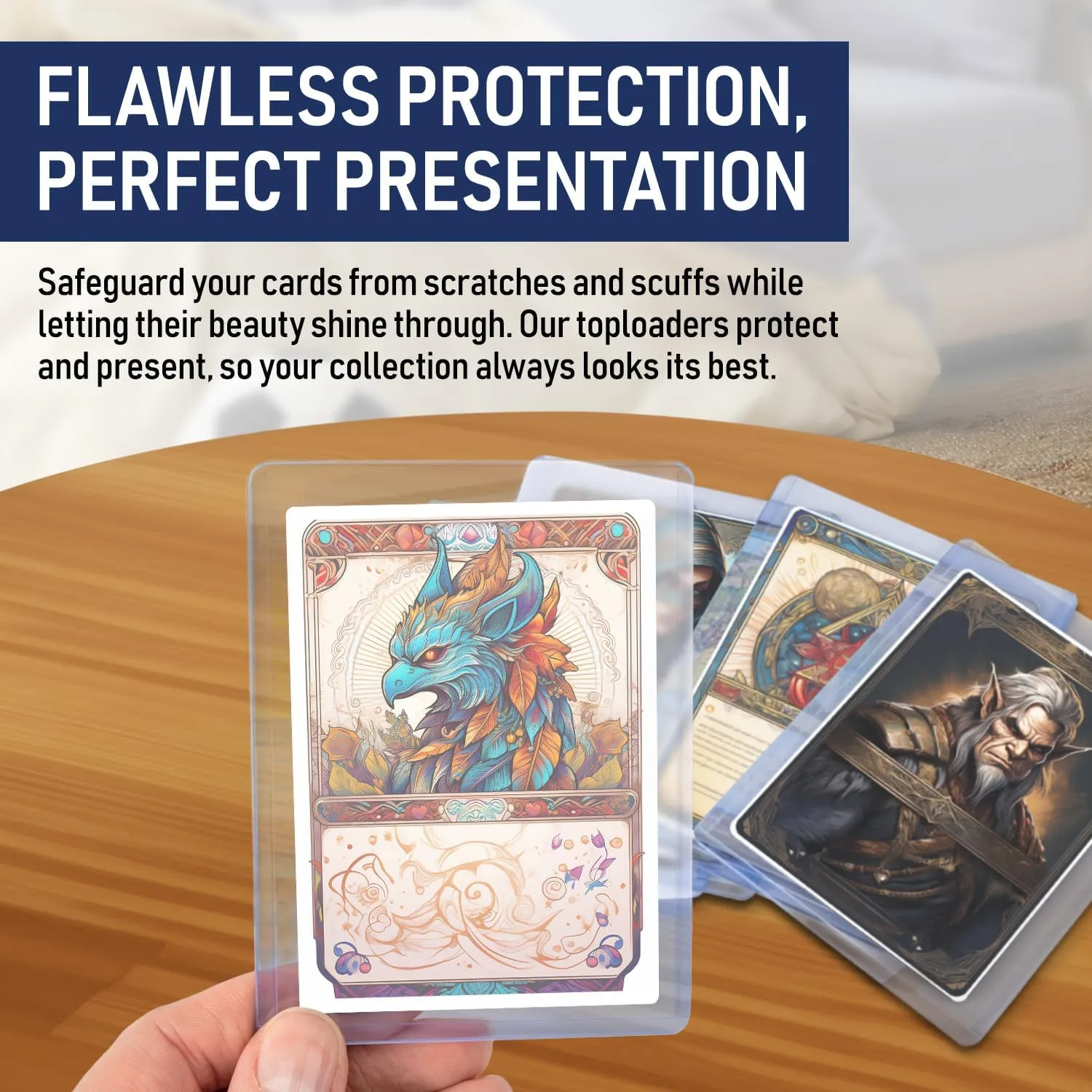 Premium Seamless 20PT - 360PT Thick Top Loaders for Cards | Top Loader Card Holder, Baseball Card Sleeves Hard Plastic, Hard Trading Cards Sleeves, TCG Sports Sleeve Hards, Toploader Clear Plastic.