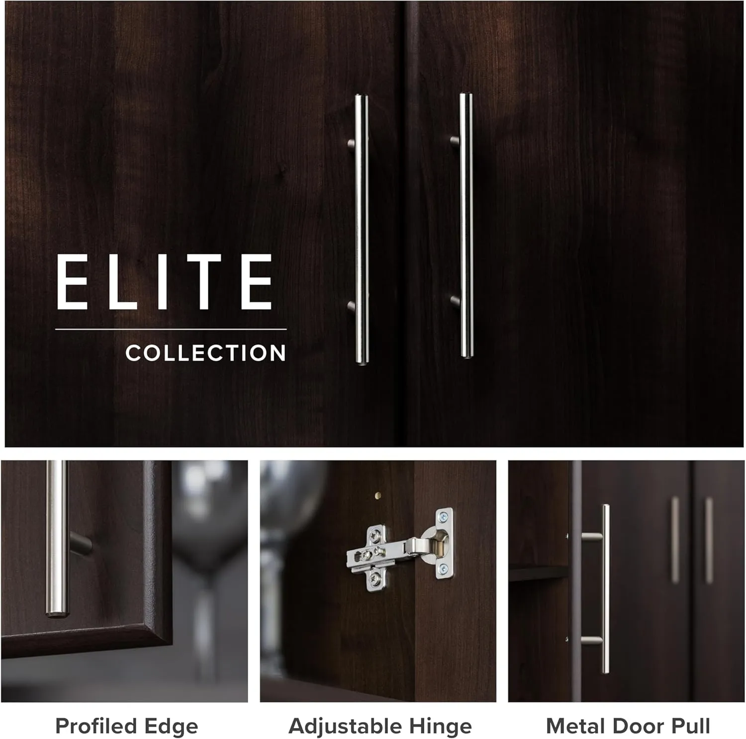 Prepac Elite 32" Storage Cabinet Closet, Brown Storage Cabinet, Linen Cabinet, Wardrobe Cabinet with Hanging Rail and Shelves 24.5" D x 32" W x 65" H