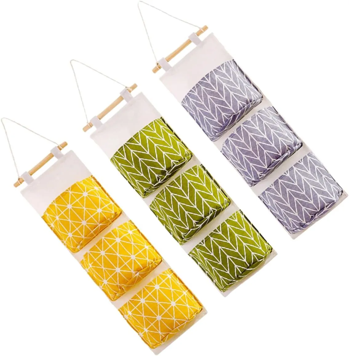 PRETYZOOM Wall Hanging Storage Bag 3-Piece Set Closet Hanging Organizer Space-Saving Tidy